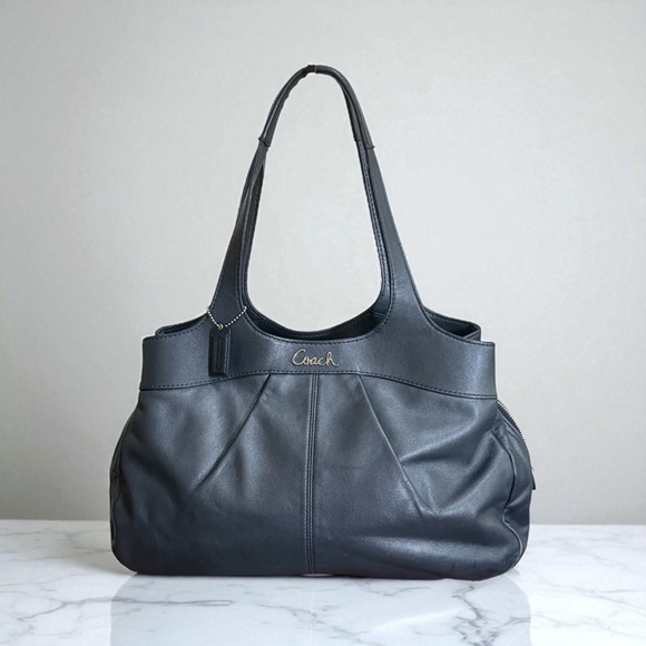Authentic Coach Blue Lexi Leather Satchel Shoulder Handbag - Picture 1 of 16